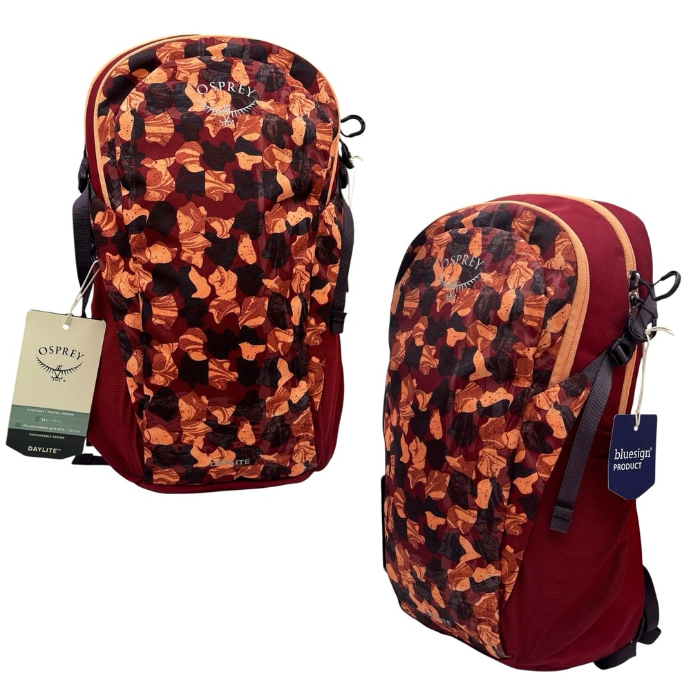 Osprey Womens Daylite 13 L Backpack Liquify Print-Kakio Burgundy Fits 14" Laptop